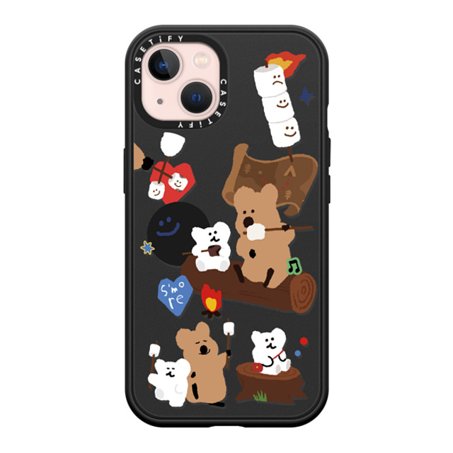 Dinotaeng x CASETiFY iPhone 13 ケース マットブラック インパクトケース MagSafe対応 S'more!