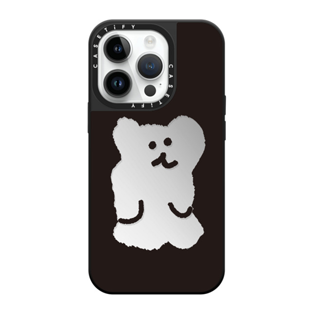 Dinotaeng x CASETiFY iPhone 14 Pro ケース Silver on Black ミラーケース MagSafe対応 Big Bobo