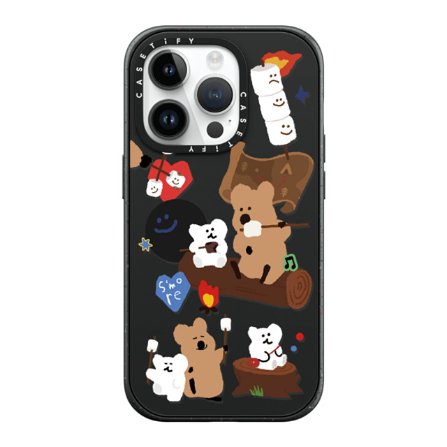 Dinotaeng x CASETiFY iPhone 14 Pro ケース マットブラック インパクトケース MagSafe対応 S'more!