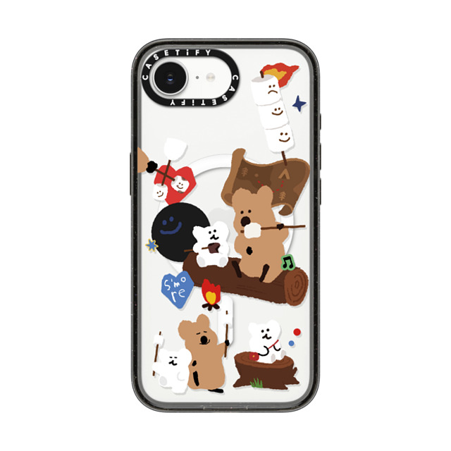 Dinotaeng x CASETiFY iPhone 16e ケース Cartoon ブラック インパクトケース MagSafe対応 S'more! Back to School Dinotaeng x CASETiFY iPhone 16e ケース Cartoon ブラック インパクトケース MagSafe対応 S'more! Back to School
