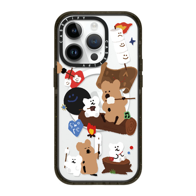 Dinotaeng x CASETiFY iPhone 14 Pro ケース ブラック インパクトケース MagSafe対応 S'more!