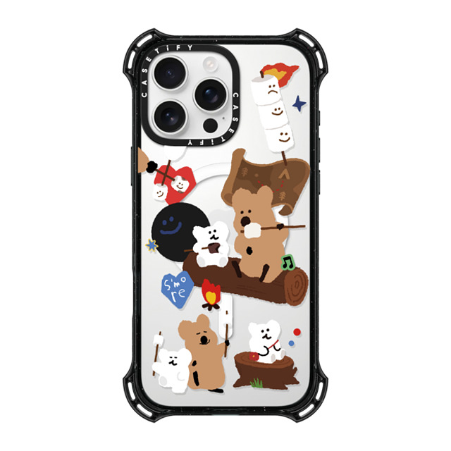 Dinotaeng x CASETiFY iPhone 16 Pro Max ケース ブラック バウンスケース S'more!