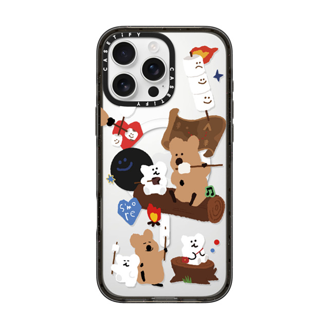 Dinotaeng x CASETiFY iPhone 16 Pro Max ケース ブラック インパクトケース MagSafe対応 S'more!