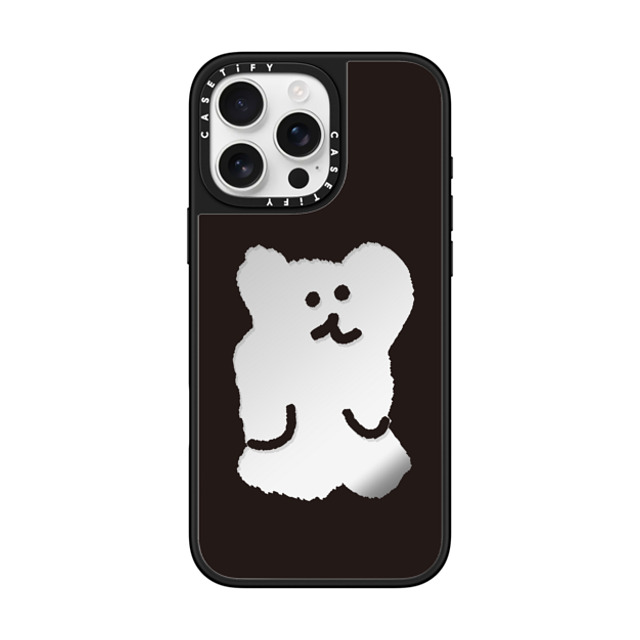 Dinotaeng x CASETiFY iPhone 16 Pro Max ケース Silver on Black ミラーケース MagSafe対応 Big Bobo