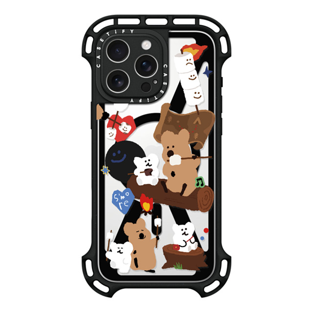 Dinotaeng x CASETiFY iPhone 16 Pro Max ケース ブラック ウルトラ バウンスケース MagSafe対応 S'more!