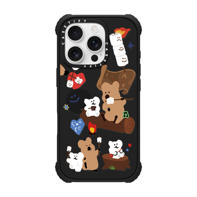 Dinotaeng x CASETiFY iPhone 16 Pro ケース マットブラック ウルトラ インパクトケース MagSafe 対応 S'more!