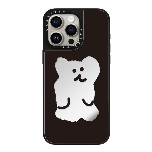 Dinotaeng x CASETiFY iPhone 15 Pro Max ケース Silver on Black ミラーケース MagSafe対応 Big Bobo