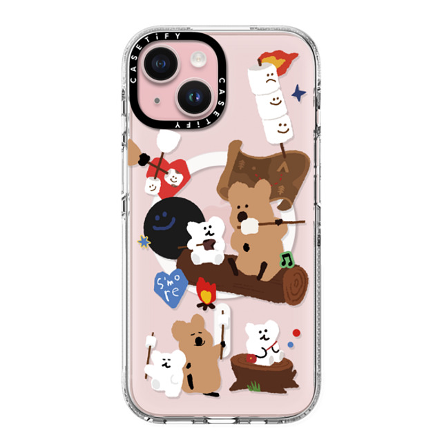 Dinotaeng x CASETiFY iPhone 15 ケース クリア クリア ケース MagSafe対応 S'more!