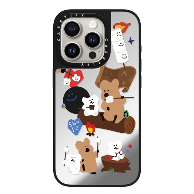 Dinotaeng x CASETiFY iPhone 15 Pro Case Silver on Black ミラーケース MagSafe対応 S'more! Dinotaeng x CASETiFY iPhone 15 Pro Case Silver on Black ミラーケース MagSafe対応 S'more!