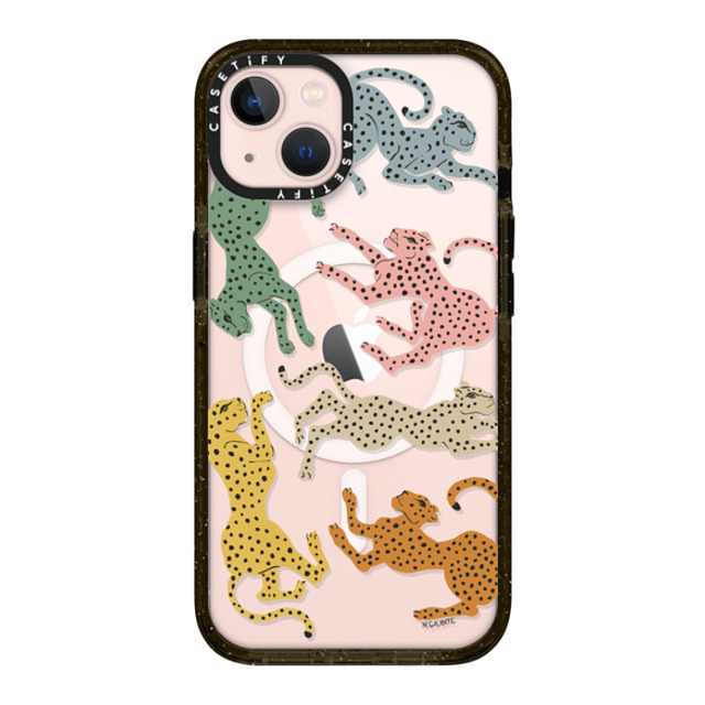 designlovefest x CASETiFY iPhone 13 ケース ブラック インパクトケース MagSafe対応 Rainbow Cheetah