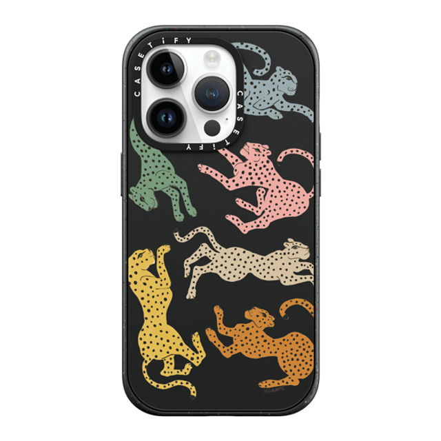 designlovefest x CASETiFY iPhone 14 Pro ケース マットブラック インパクトケース MagSafe対応 Rainbow Cheetah