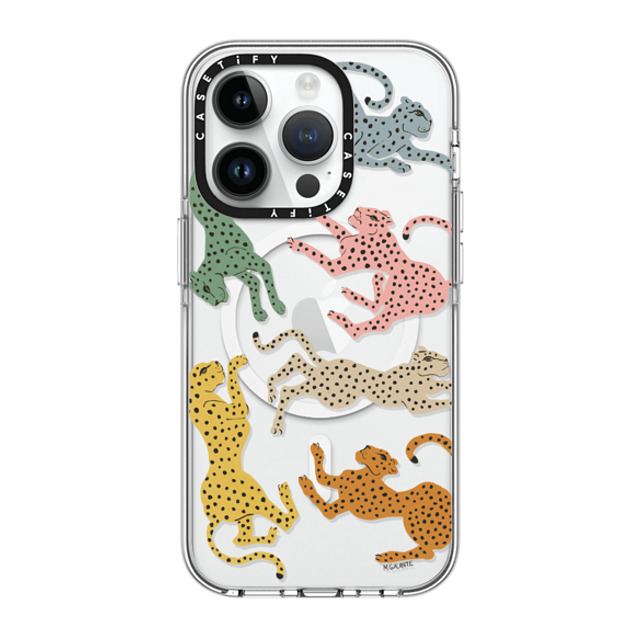 designlovefest x CASETiFY iPhone 14 Pro ケース クリア クリア ケース MagSafe対応 Rainbow Cheetah