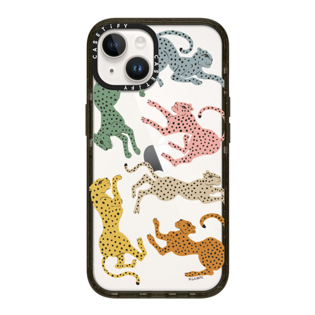 designlovefest x CASETiFY iPhone 14 ケース ブラック インパクトケース Rainbow Cheetah