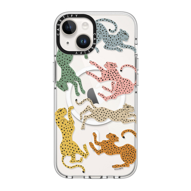 designlovefest x CASETiFY iPhone 14 ケース クリア クリア ケース MagSafe対応 Rainbow Cheetah