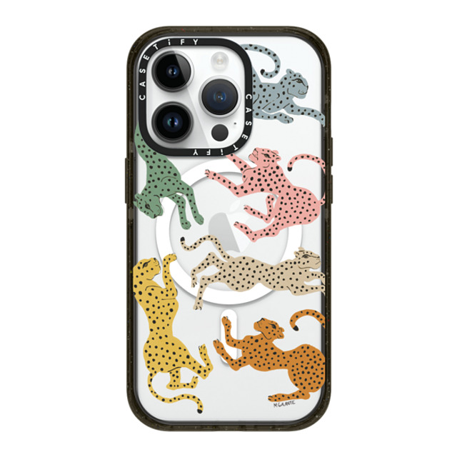 designlovefest x CASETiFY iPhone 14 Pro ケース ブラック インパクトケース MagSafe対応 Rainbow Cheetah