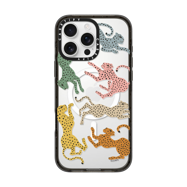 designlovefest x CASETiFY iPhone 16 Pro Max ケース ブラック インパクトケース MagSafe対応 Rainbow Cheetah