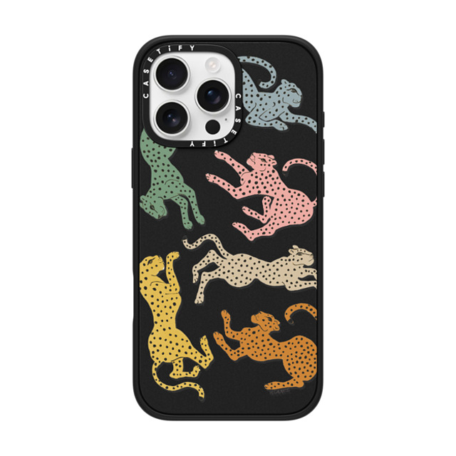 designlovefest x CASETiFY iPhone 16 Pro Max ケース マットブラック インパクトケース MagSafe対応 Rainbow Cheetah