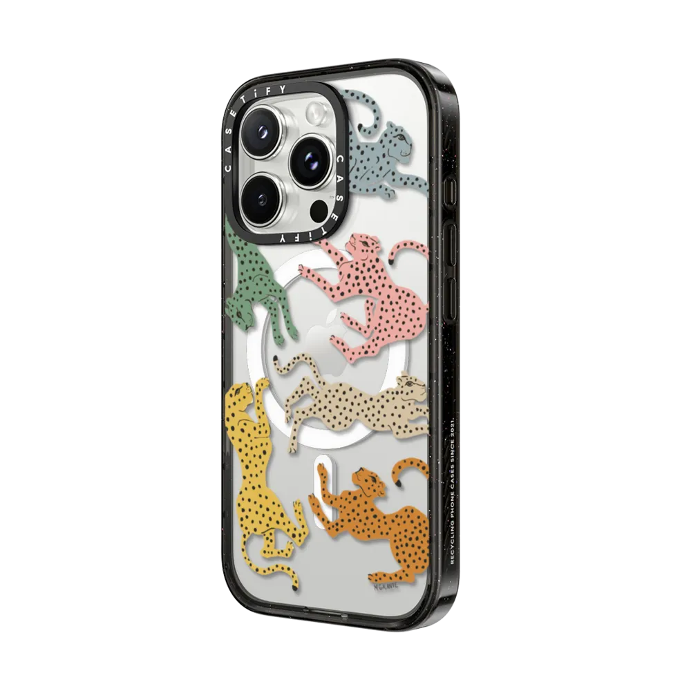 Impact Clear iPhone 16 Pro Max Case MagSafe Compatible - Rainbow Cheetah