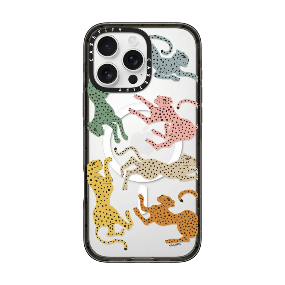 Impact Clear iPhone 16 Pro Max Case MagSafe Compatible - Rainbow Cheetah