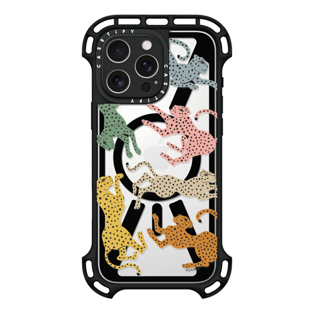 designlovefest x CASETiFY iPhone 16 Pro Max ケース ブラック ウルトラ バウンスケース MagSafe対応 Rainbow Cheetah