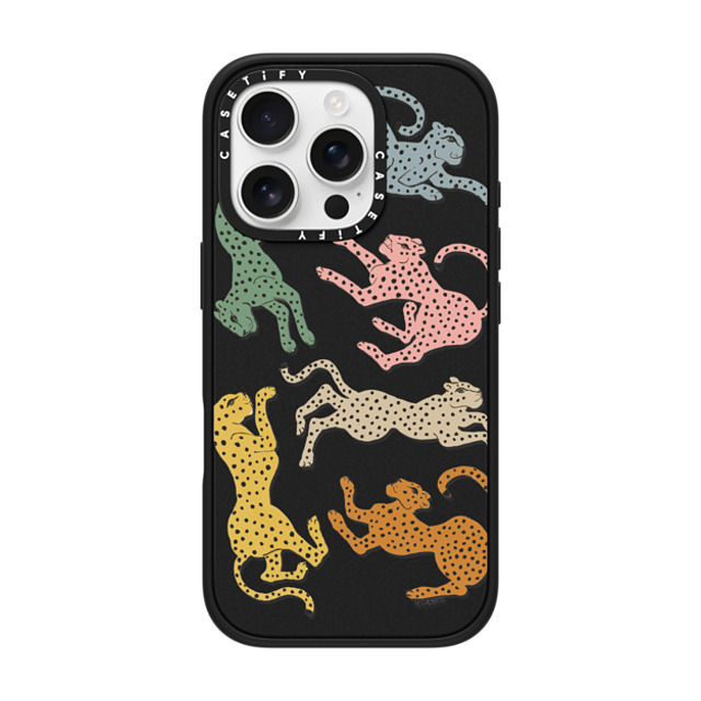 designlovefest x CASETiFY iPhone 16 Pro ケース マットブラック インパクトケース MagSafe対応 Rainbow Cheetah