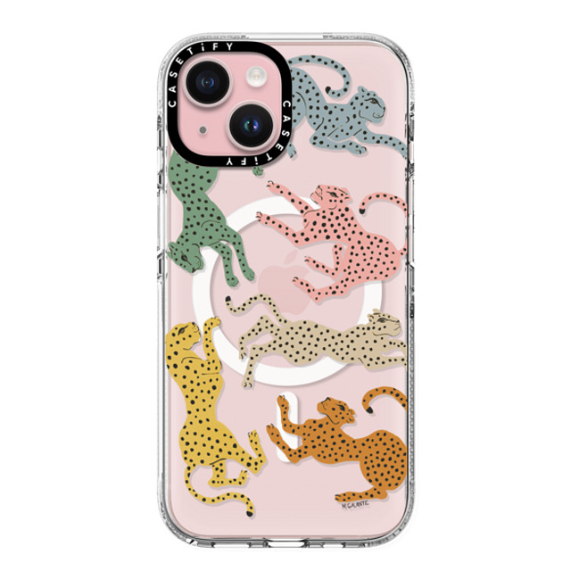 designlovefest x CASETiFY iPhone 15 ケース クリア クリア ケース MagSafe対応 Rainbow Cheetah