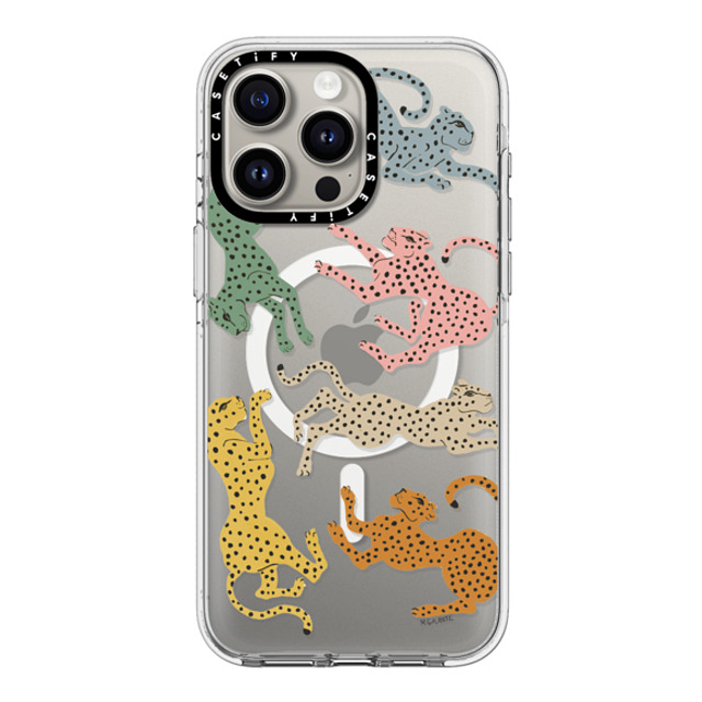 designlovefest x CASETiFY iPhone 15 Pro Max ケース クリア クリア ケース MagSafe対応 Rainbow Cheetah