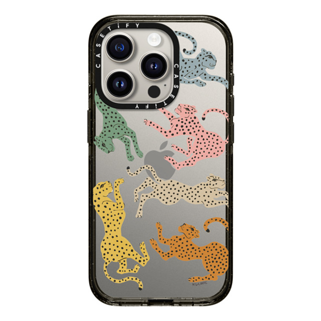 designlovefest x CASETiFY iPhone 15 Pro ケース ブラック インパクトケース Rainbow Cheetah