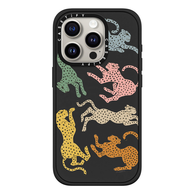 designlovefest x CASETiFY iPhone 15 Pro ケース マットブラック インパクトケース MagSafe対応 Rainbow Cheetah