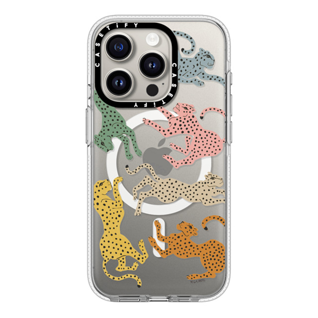 designlovefest x CASETiFY iPhone 15 Pro ケース クリア クリア ケース MagSafe対応 Rainbow Cheetah