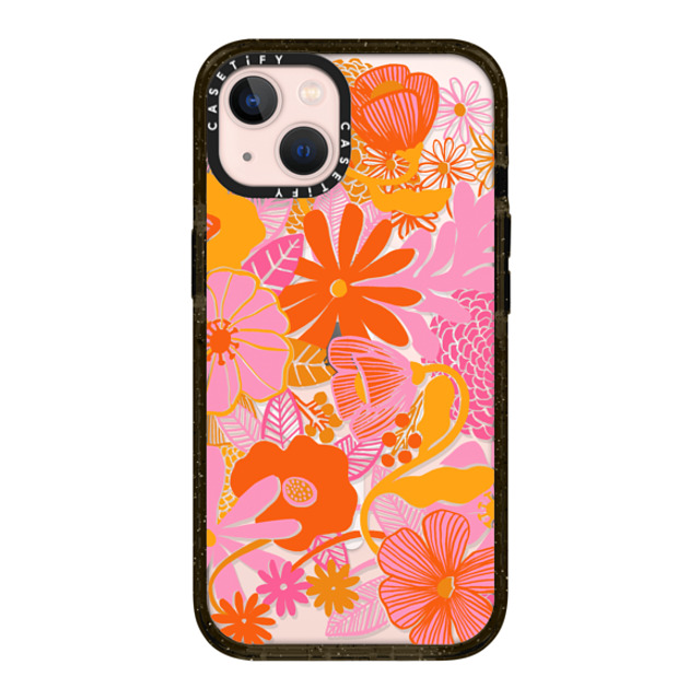 designlovefest x CASETiFY iPhone 13 ケース ブラック インパクトケース MagSafe対応 Groovy Floral