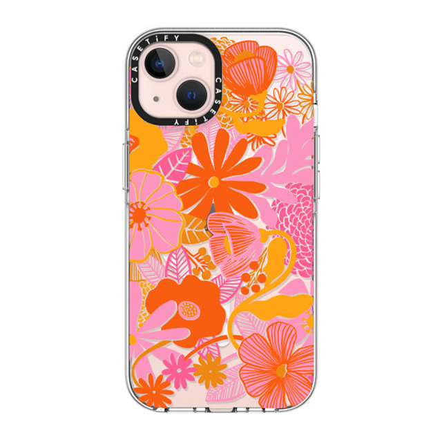 designlovefest x CASETiFY iPhone 13 ケース クリア クリア ケース MagSafe対応 Groovy Floral