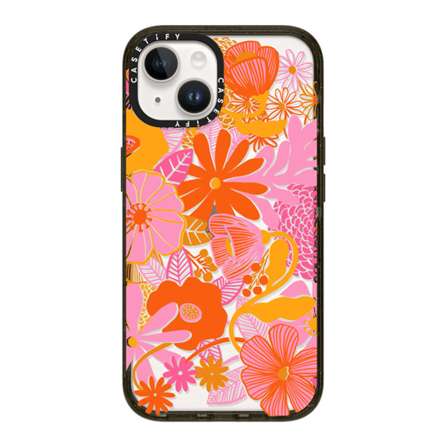 designlovefest x CASETiFY iPhone 14 ケース ブラック インパクトケース Groovy Floral