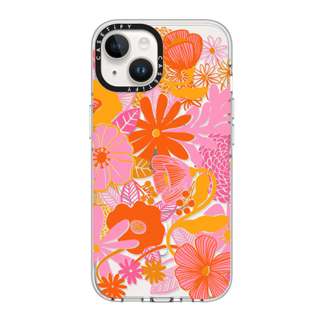 designlovefest x CASETiFY iPhone 14 ケース クリア クリア ケース MagSafe対応 Groovy Floral