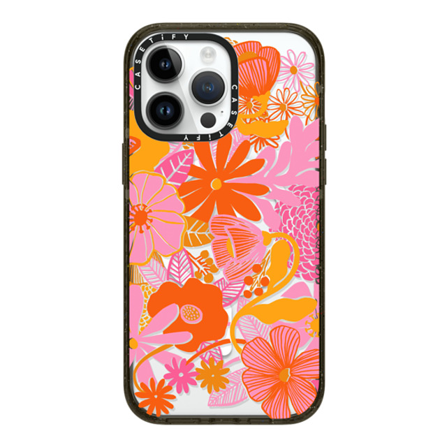 designlovefest x CASETiFY iPhone 14 Pro Max ケース ブラック インパクトケース MagSafe対応 Groovy Floral