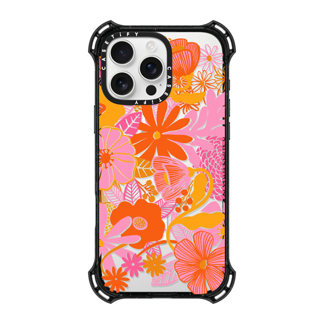 designlovefest x CASETiFY iPhone 16 Pro Max ケース ブラック バウンスケース Groovy Floral