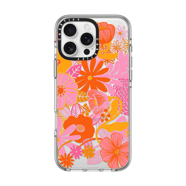 designlovefest x CASETiFY iPhone 16 Pro Max ケース クリア クリア ケース MagSafe対応 Groovy Floral