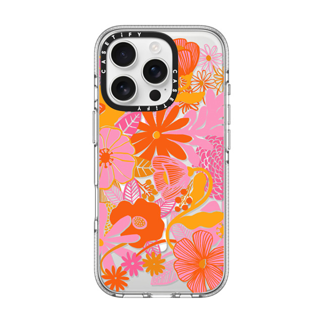 designlovefest x CASETiFY iPhone 16 Pro ケース クリア クリア ケース MagSafe対応 Groovy Floral