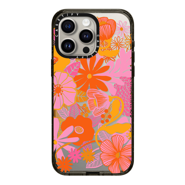 designlovefest x CASETiFY iPhone 15 Pro Max ケース ブラック インパクトケース Groovy Floral