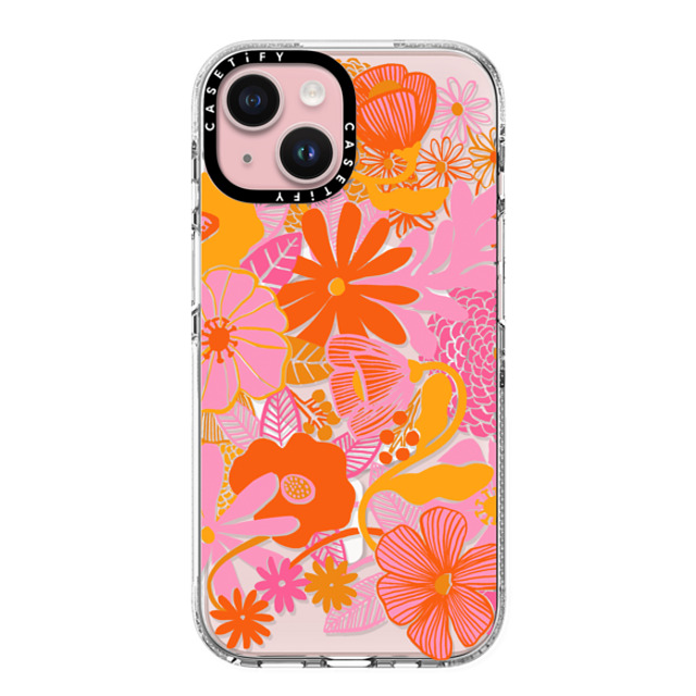 designlovefest x CASETiFY iPhone 15 ケース クリア クリア ケース MagSafe対応 Groovy Floral