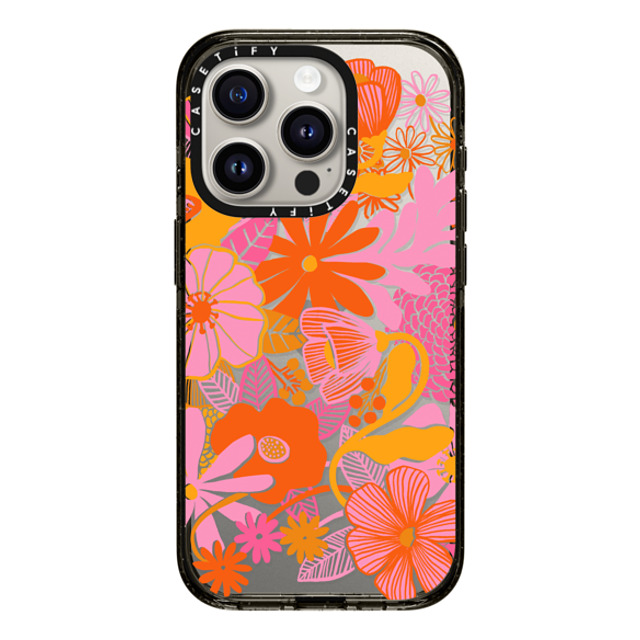 designlovefest x CASETiFY iPhone 15 Pro ケース ブラック インパクトケース Groovy Floral