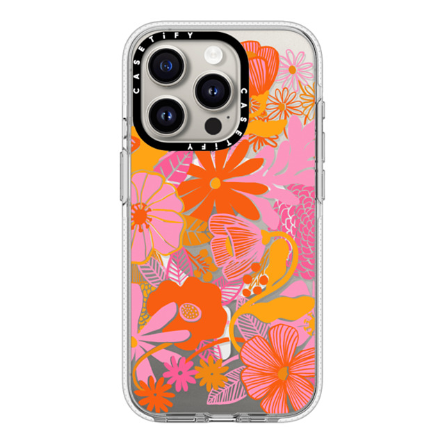 designlovefest x CASETiFY iPhone 15 Pro ケース クリア クリア ケース MagSafe対応 Groovy Floral