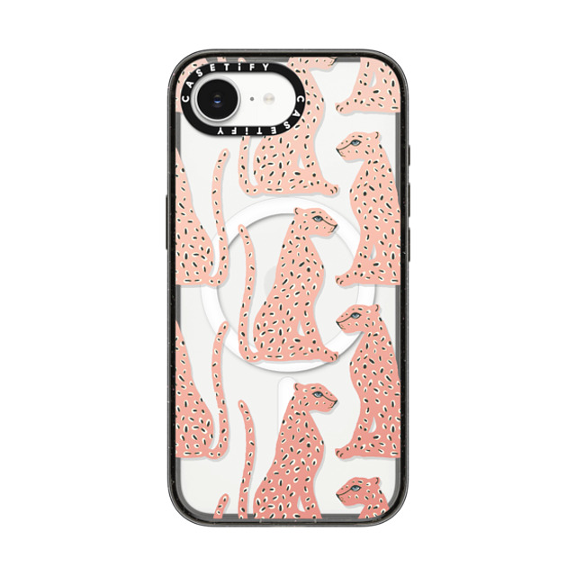 designlovefest x CASETiFY iPhone 16e ケース Leopard,Animal ブラック インパクトケース MagSafe対応 Pink Cheetahs Back to School designlovefest x CASETiFY iPhone 16e ケース Leopard,Animal ブラック インパクトケース MagSafe対応 Pink Cheetahs Back to School