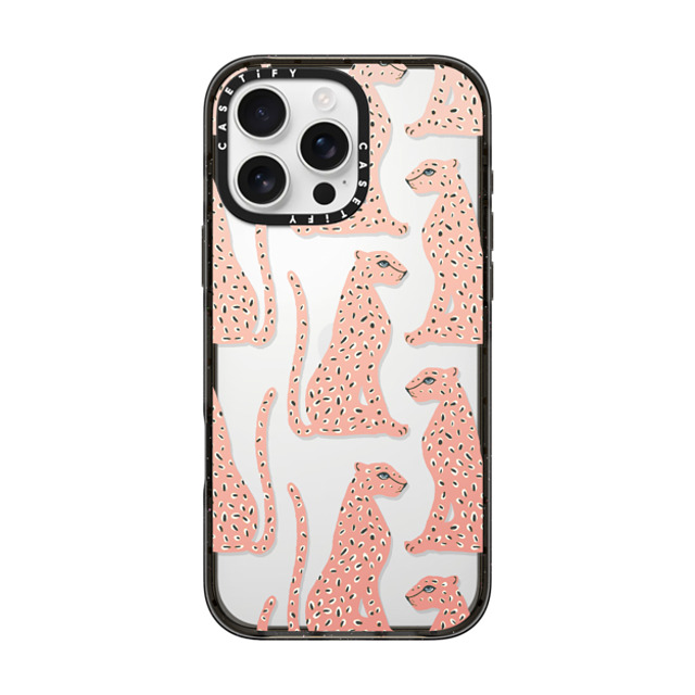 designlovefest x CASETiFY iPhone 16 Pro Max ケース Leopard,Animal ブラック インパクトケース Pink Cheetahs Back to School designlovefest x CASETiFY iPhone 16 Pro Max ケース Leopard,Animal ブラック インパクトケース Pink Cheetahs Back to School