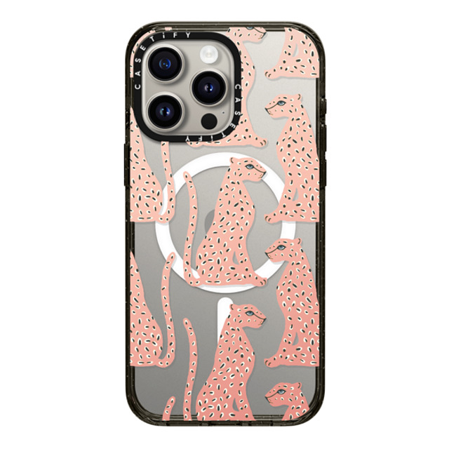 designlovefest x CASETiFY iPhone 15 Pro Max ケース Leopard,Animal ブラック インパクトケース MagSafe対応 Pink Cheetahs Back to School designlovefest x CASETiFY iPhone 15 Pro Max ケース Leopard,Animal ブラック インパクトケース MagSafe対応 Pink Cheetahs Back to School