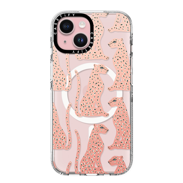 designlovefest x CASETiFY iPhone 15 ケース Leopard,Animal クリア クリア ケース MagSafe対応 Pink Cheetahs Back to School designlovefest x CASETiFY iPhone 15 ケース Leopard,Animal クリア クリア ケース MagSafe対応 Pink Cheetahs Back to School