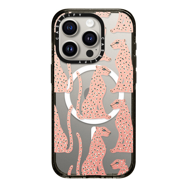 designlovefest x CASETiFY iPhone 15 Pro ケース Leopard,Animal ブラック インパクトケース MagSafe対応 Pink Cheetahs Back to School designlovefest x CASETiFY iPhone 15 Pro ケース Leopard,Animal ブラック インパクトケース MagSafe対応 Pink Cheetahs Back to School