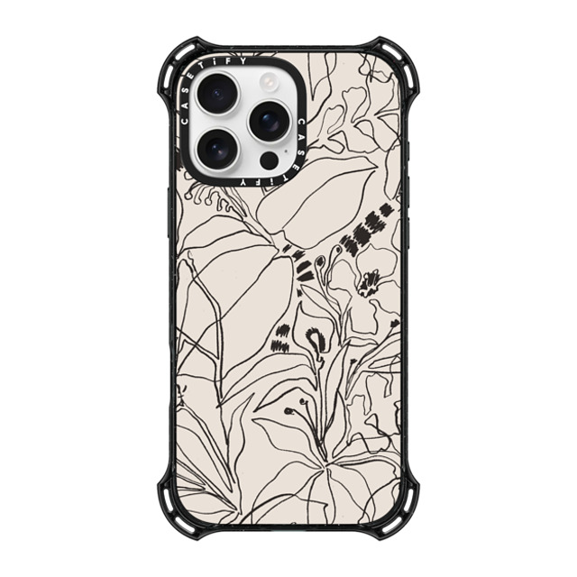 designlovefest x CASETiFY iPhone 16 Pro Max ケース ブラック バウンスケース Charcoal Tropics - Creme