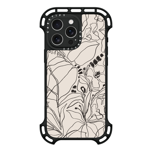 designlovefest x CASETiFY iPhone 16 Pro Max ケース ブラック ウルトラ バウンスケース MagSafe対応 Charcoal Tropics - Creme