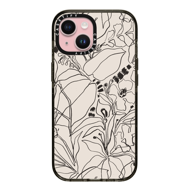 designlovefest x CASETiFY iPhone 15 Case Floral,Line Art Black Impact Case MagSafe Compatible Charcoal Tropics - Creme Father's Day designlovefest x CASETiFY iPhone 15 Case Floral,Line Art Black Impact Case MagSafe Compatible Charcoal Tropics - Creme Father's Day